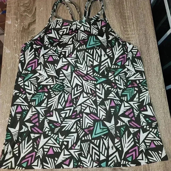 Patagonia Latticeback Geometric Print Soft Stretch Tank Top Activewear L - Picture 3 of 8